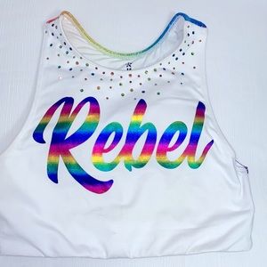 COPY - Rebel athletic sports bra adult small rainbow